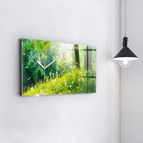 Horloge rectangulaire horizontale Nature printanière