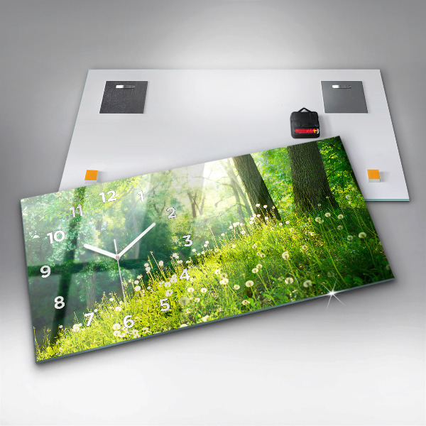 Horloge rectangulaire horizontale Nature printanière
