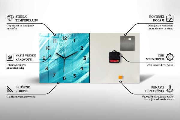 Horloge rectangulaire horizontale Vin