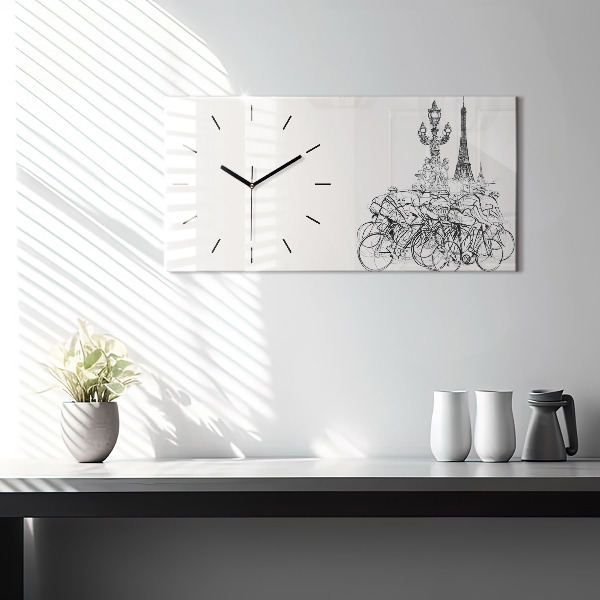 Horloge rectangulaire horizontale Dessin de course cycliste