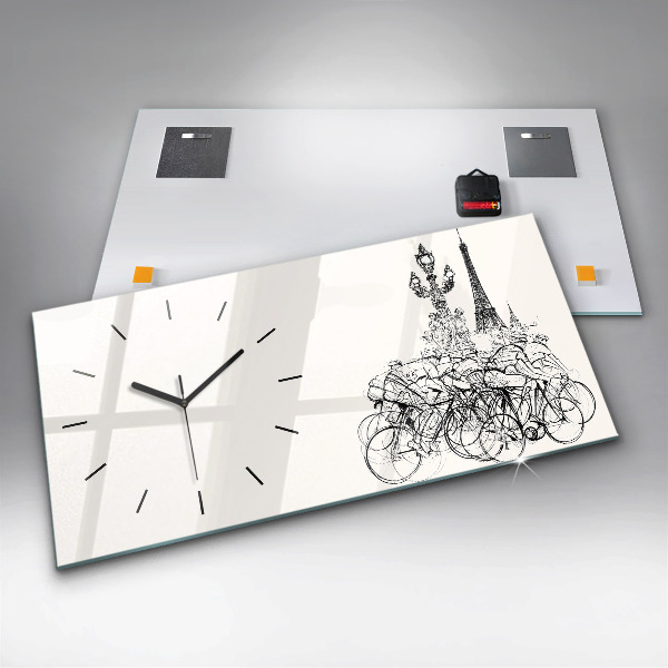 Horloge rectangulaire horizontale Dessin de course cycliste