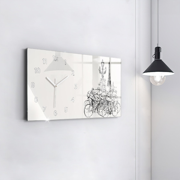 Horloge rectangulaire horizontale Dessin de course cycliste
