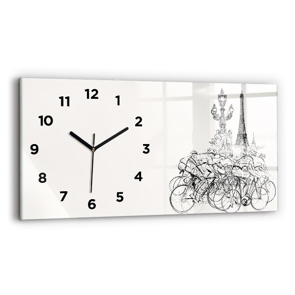 Horloge rectangulaire horizontale Dessin de course cycliste