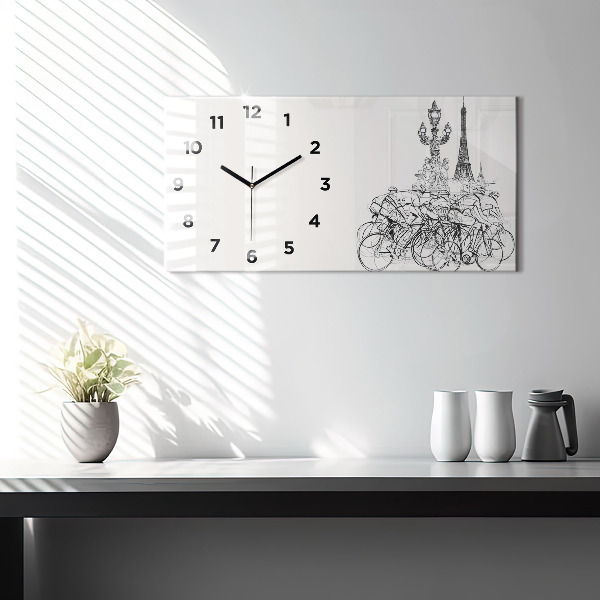 Horloge rectangulaire horizontale Dessin de course cycliste
