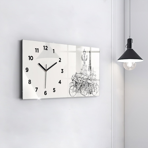 Horloge rectangulaire horizontale Dessin de course cycliste