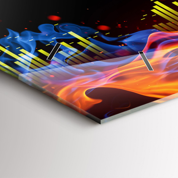 Horloge rectangulaire horizontale Casques et ondes sonores