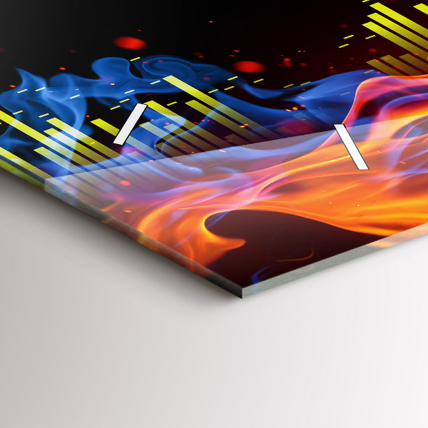 Horloge rectangulaire horizontale Casques et ondes sonores