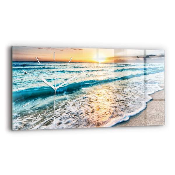 Horloge rectangulaire horizontale Plage, mer et sable