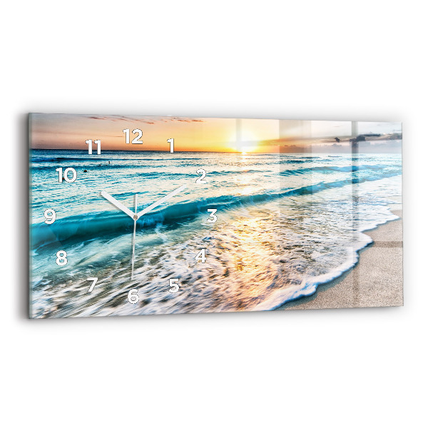 Horloge rectangulaire horizontale Plage, mer et sable