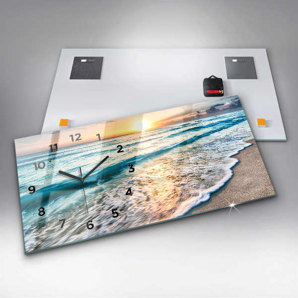 Horloge rectangulaire horizontale Plage, mer et sable