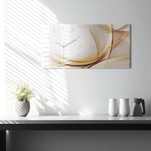 Horloge rectangulaire horizontale Abstraction dorée