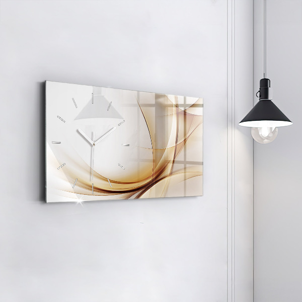 Horloge rectangulaire horizontale Abstraction dorée