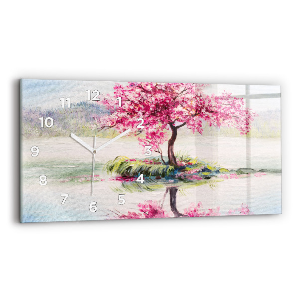 Horloge rectangulaire horizontale 'Mosaïque d''arbres'