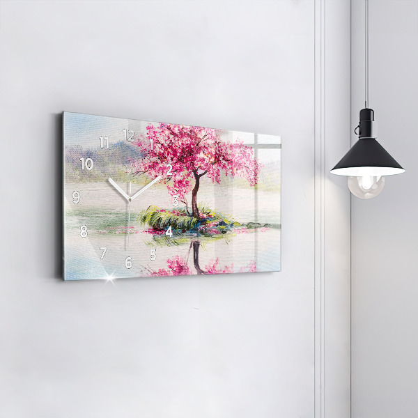 Horloge rectangulaire horizontale 'Mosaïque d''arbres'