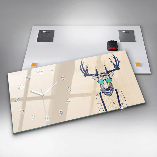 Horloge rectangulaire horizontale Cerf abstrait