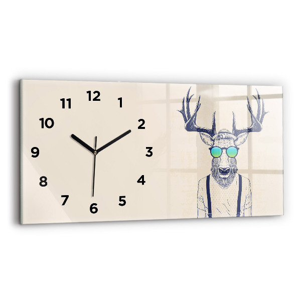 Horloge rectangulaire horizontale Cerf abstrait