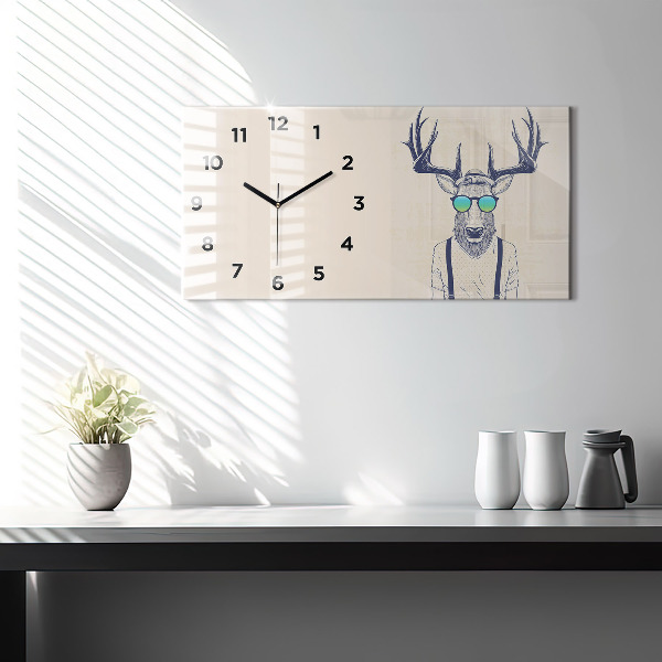 Horloge rectangulaire horizontale Cerf abstrait