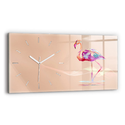 Horloge rectangulaire horizontale Illustration de flamant rose