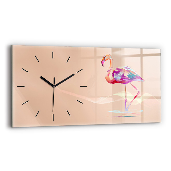 Horloge rectangulaire horizontale Illustration de flamant rose