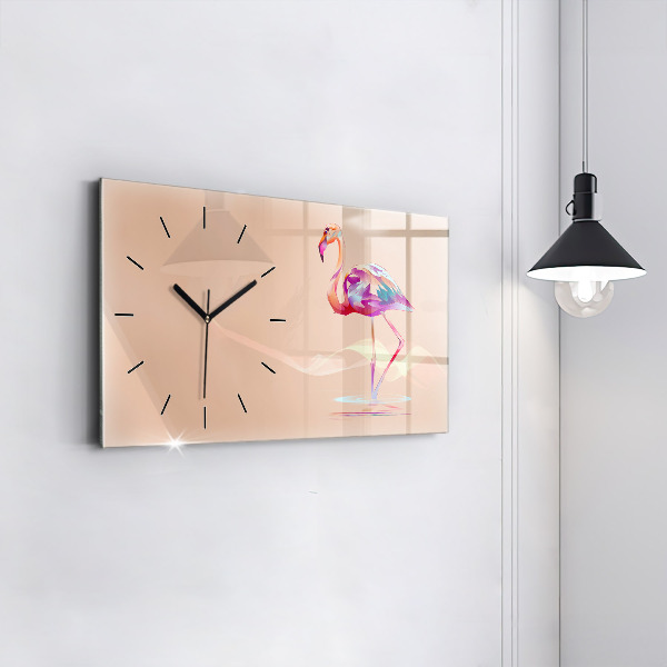 Horloge rectangulaire horizontale Illustration de flamant rose