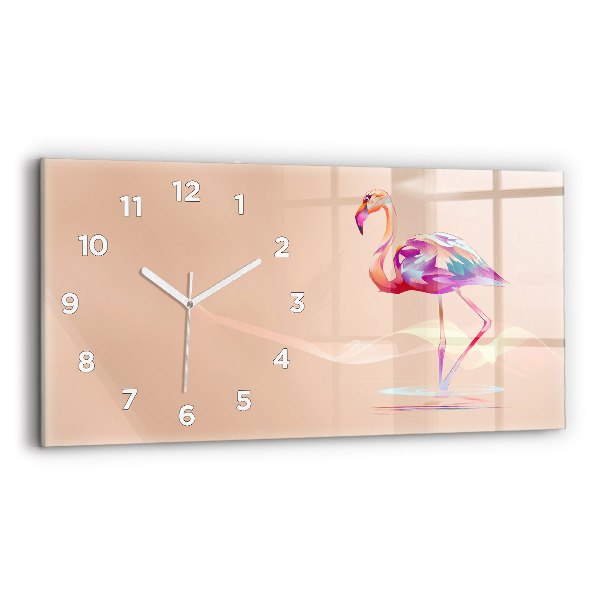Horloge rectangulaire horizontale Illustration de flamant rose