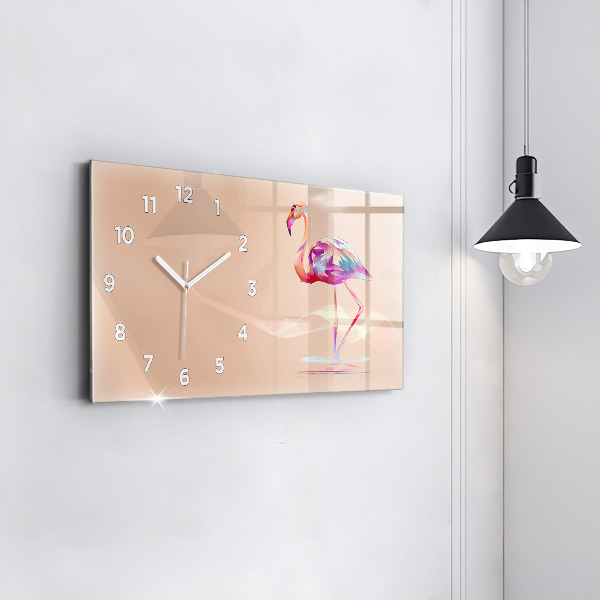 Horloge rectangulaire horizontale Illustration de flamant rose