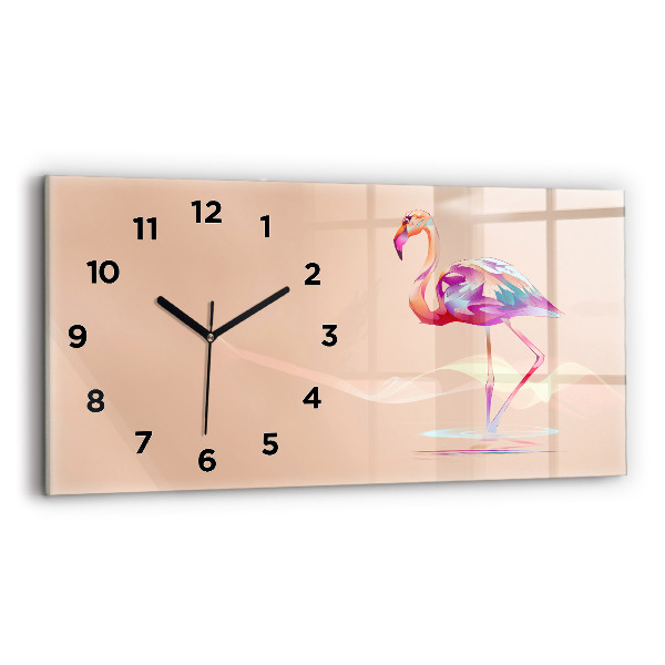 Horloge rectangulaire horizontale Illustration de flamant rose