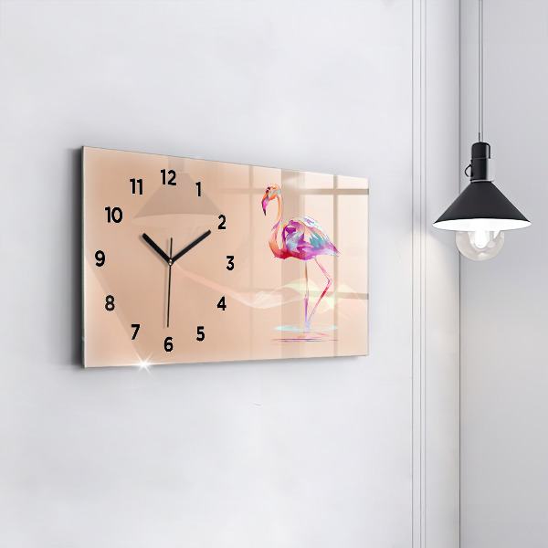Horloge rectangulaire horizontale Illustration de flamant rose