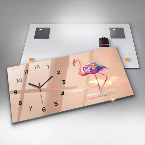 Horloge rectangulaire horizontale Illustration de flamant rose