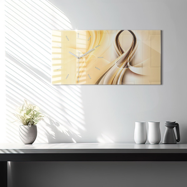 Horloge rectangulaire horizontale 'Ondes d''abstraction'