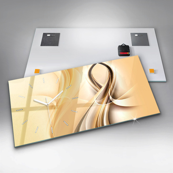 Horloge rectangulaire horizontale 'Ondes d''abstraction'