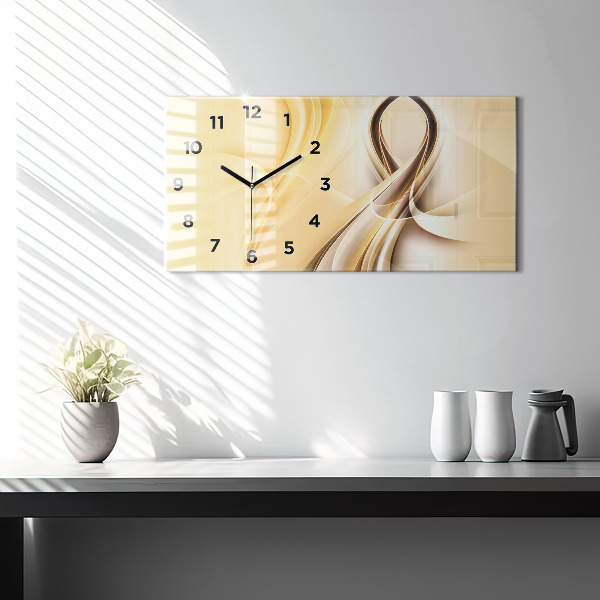 Horloge rectangulaire horizontale 'Ondes d''abstraction'