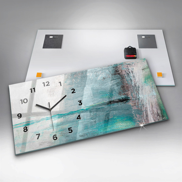 Horloge rectangulaire horizontale 'Texture d''huile abstraite'