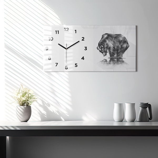Horloge rectangulaire horizontale Ours de dessin animé