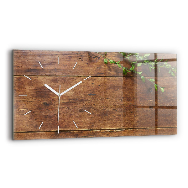 Horloge rectangulaire horizontale Bois rustique