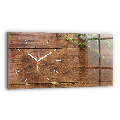 Horloge rectangulaire horizontale Bois rustique