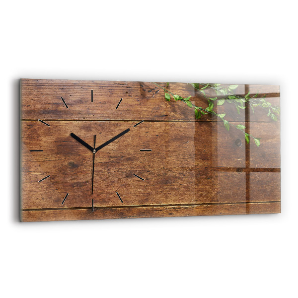 Horloge rectangulaire horizontale Bois rustique