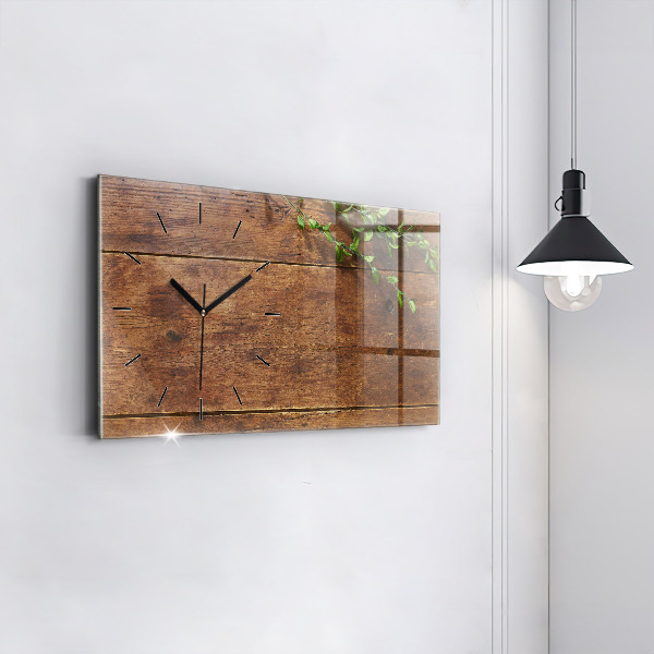 Horloge rectangulaire horizontale Bois rustique