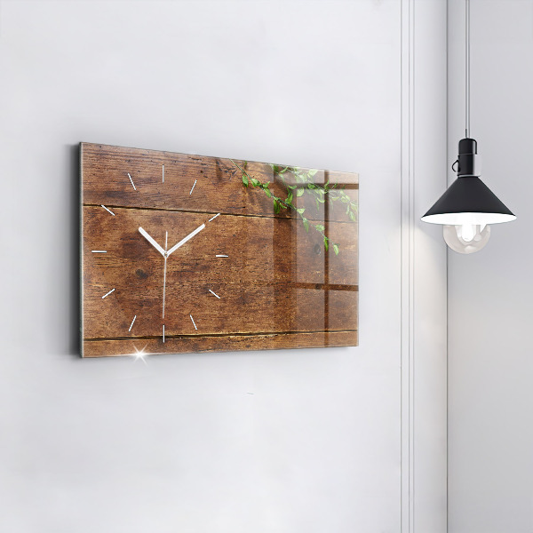 Horloge rectangulaire horizontale Bois rustique