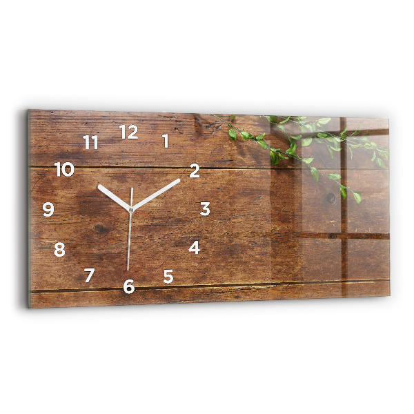 Horloge rectangulaire horizontale Bois rustique