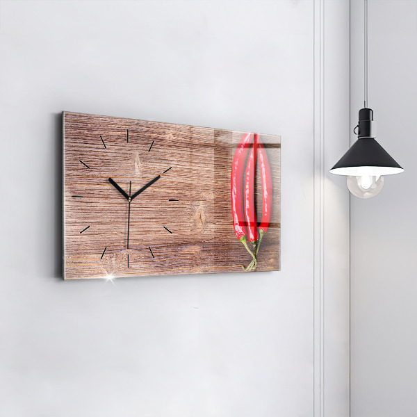 Horloge rectangulaire horizontale Poivrons