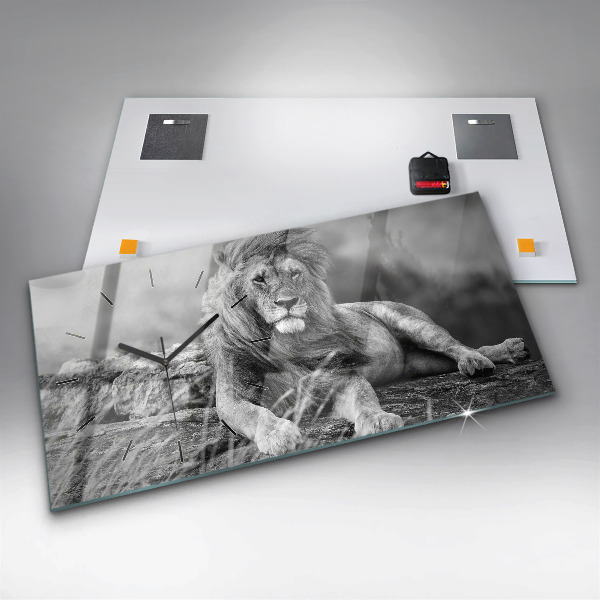 Horloge rectangulaire horizontale Abstraction - Lion