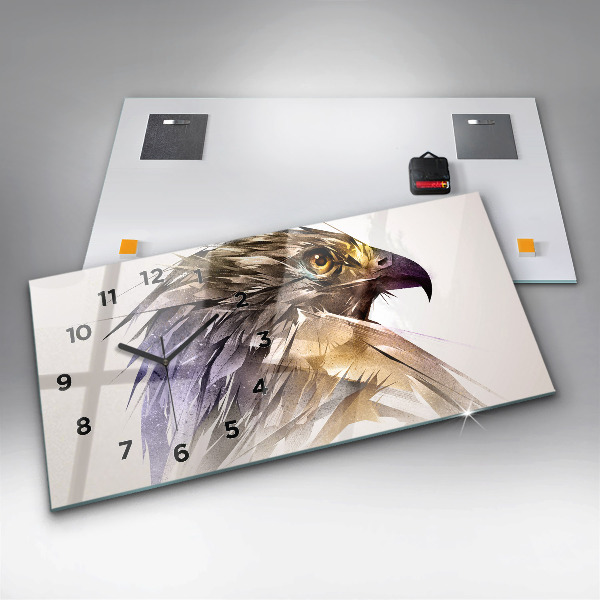 Horloge rectangulaire horizontale Oiseau de prédation