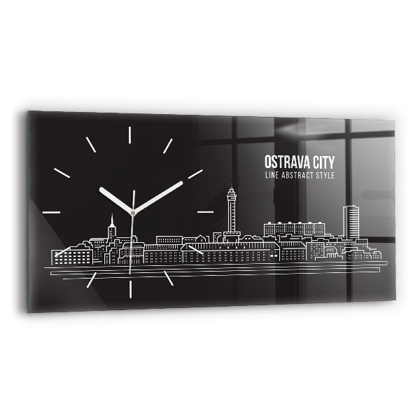 Horloge rectangulaire horizontale 'Dessin de la ville d''Ostrava'