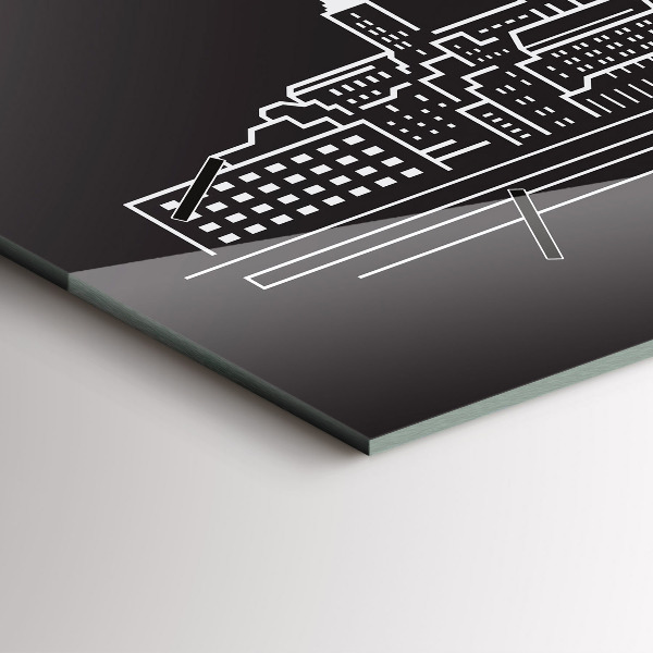 Horloge rectangulaire horizontale 'Dessin de la ville d''Ostrava'