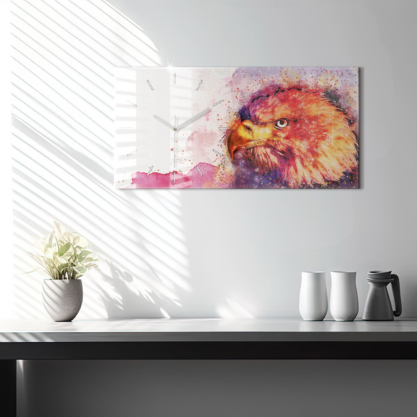 Horloge rectangulaire horizontale 'fond d''aigle aquarelle'