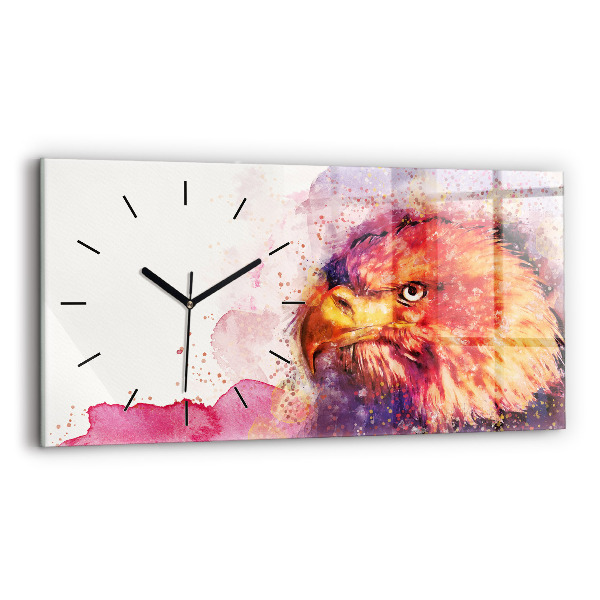 Horloge rectangulaire horizontale 'fond d''aigle aquarelle'