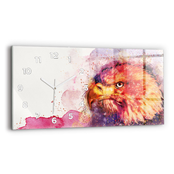 Horloge rectangulaire horizontale 'fond d''aigle aquarelle'