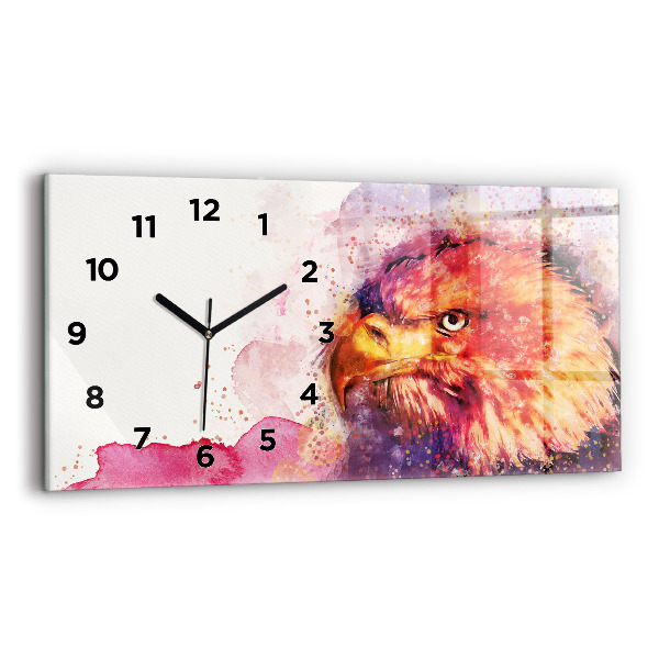 Horloge rectangulaire horizontale 'fond d''aigle aquarelle'
