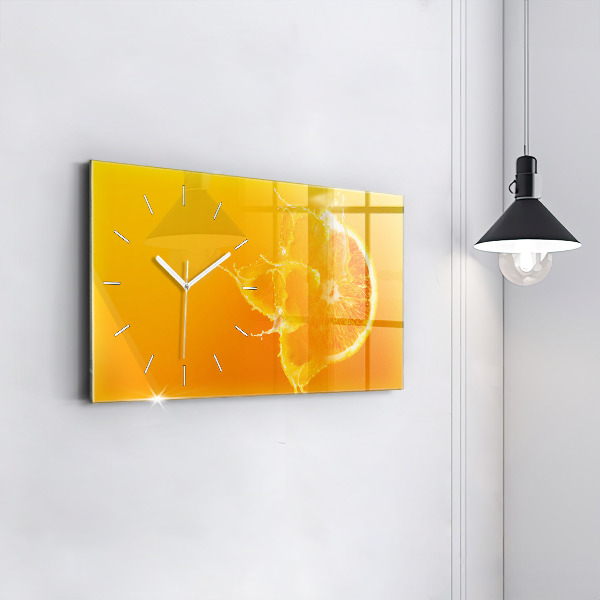 Horloge rectangulaire horizontale Orange